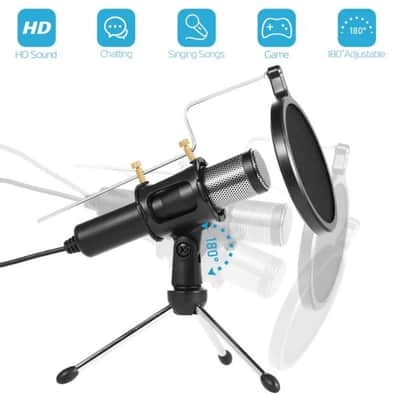 USB Condenser Microphone Kit Cardioid Studio Recording Mic with Tripod & Pop Filter for Podcasting, Streaming & Vocals image 1