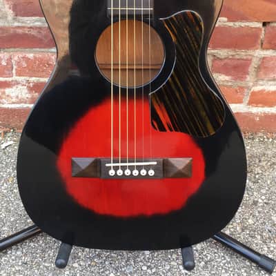 Silvertone Parlor Guitar Red Burst Scalloped X Braced Top image 3
