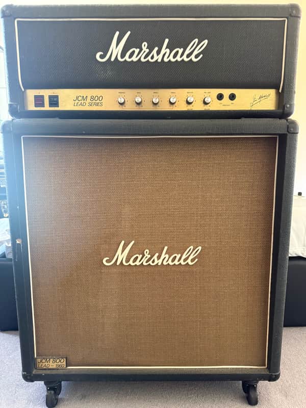 Marshall JCM 800 Lead Series Model 1959 100-Watt Head 1981 - 1989 - Black + Two Notes CapX 16ohms loadbox image 1
