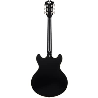 D'Angelico Premier DC Semi-Hollow Electric Guitar -  Solid Black image 6