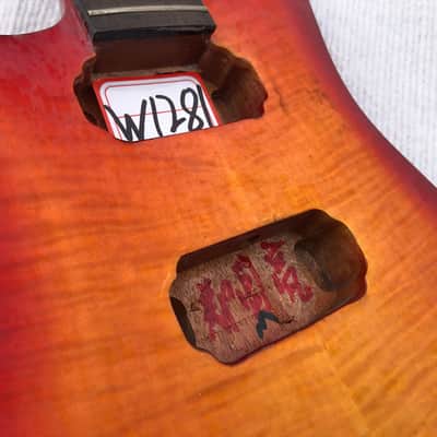 Left Handed Sunburst HH Mahogany Guitar Body, Tiger Maple Neck, Rosewood Fingerboard Neck image 4
