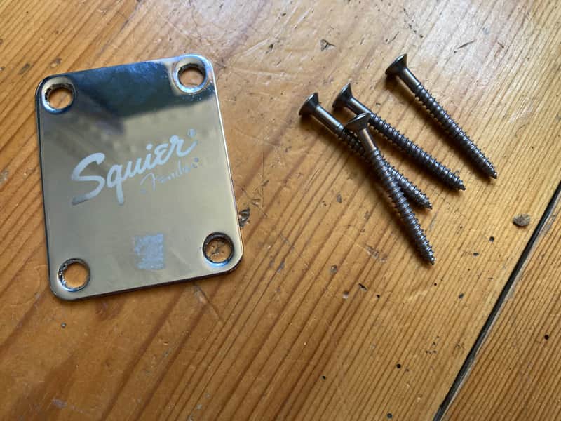 Squier Electric Guitar Neckplate (From 2006 CXS Series Stratocaster) image 1