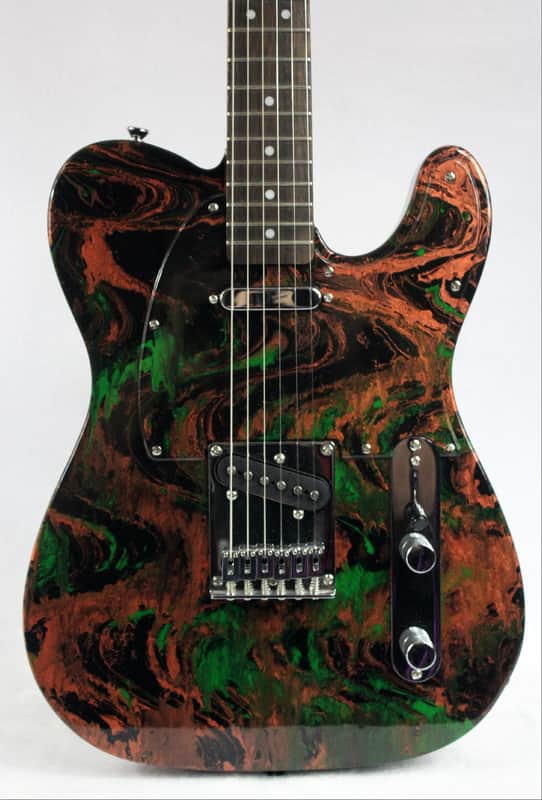 Custom Swirl Painted and Upgraded Fender Squier Telecaster With Matching Pickguard image 1