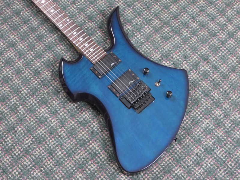 1994 B.C. Rich N.J. Series Mockingbird Blue Flame! w/BC Rich hardshell case image 1