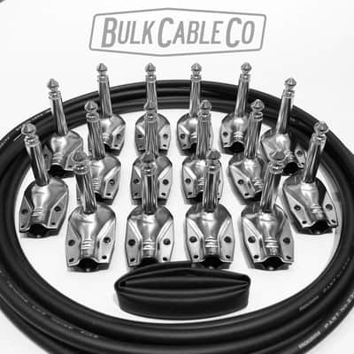 Patch Cable Kit - 8 FX Pedal Board Cables - 12 FT Mogami 2319 - Pancake RA Connectors - Black Covers - DIY image 2