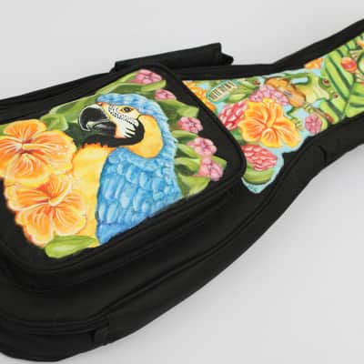 The Mermaid's Heart Studio Hand-Painted Concert Ukulele Gig Bag, Tropical Design image 1