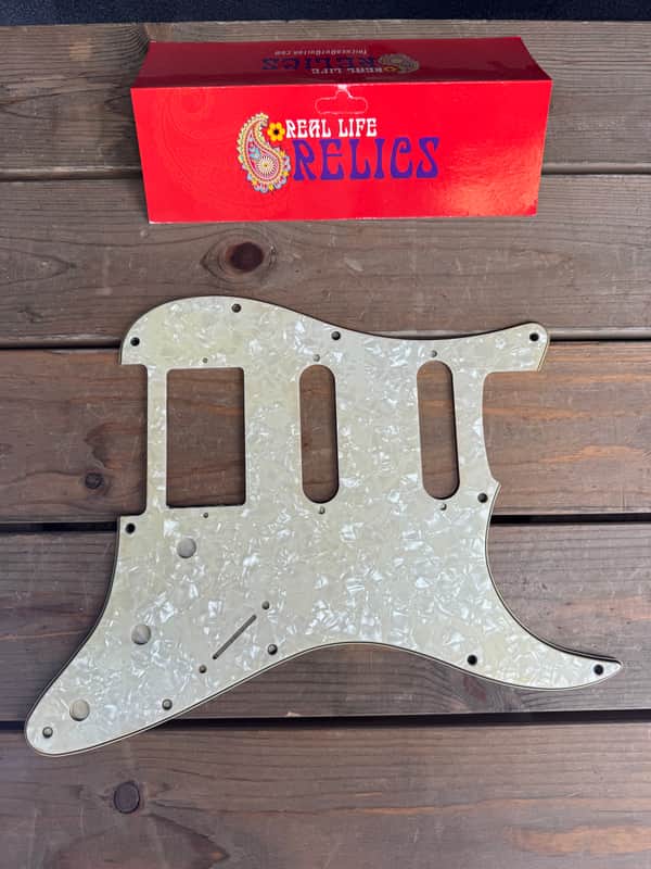 Real Life Relics Aged Oyster Pearl Fender® Stratocaster® Pickguard 3 Ply 11 Hole HSS   [PGAM1] image 1