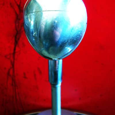 Vintage 1940's Electro-Voice 950 Cardax Crystal Microphone Hi Z with period E.V 423A desk stand DISPLAY image 7