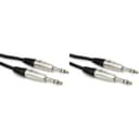 Hosa HSS-010 Pro Balanced Interconnect Cable - REAN 1/4-inch TRS Male to REAN 1/4-inch TRS Male (2-Pack) - 10 foot