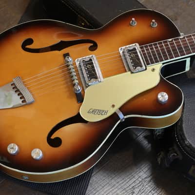 1962 Gretsch G6117 Double Anniversary Electric Guitar Sunburst + HSC image 2