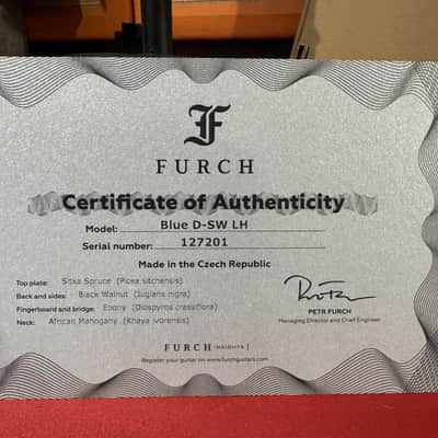 Furch Guitars BLUE LH D SW EAS VTC Lefty Dreadnough  (CUSTOM ORDER for Al’s Music Factory) UNIQUE IN THE WORLD !!! image 25