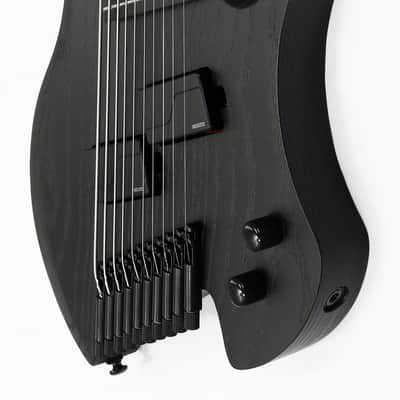 Agile 10 String Fan Fret Headless Guitar CHIRAL NIRVANA 102528 RL MOD SS FLAT BLACK image 6
