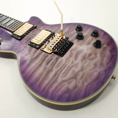 Agile AL-3200MCC Multi-Radius Purple Black Quilt Electric Guitar with Binding and Floyd Rose Bridge image 5