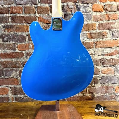 Squier Limited Edition Affinity Series Starcaster Deluxe Semi-Hollow Electric Guitar (2020s - Lake Placid Blue) image 4