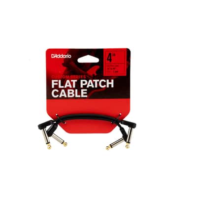 D'ADDARIO Custom Serie Flat Patch Kabel, 2er-Packung, 6,3mm Klinke gewinkelt, 10cm image 2