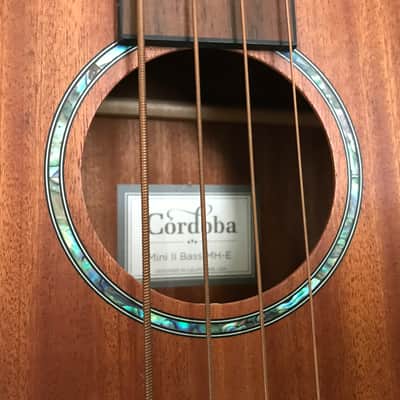 Cordoba Mini ii Electro Acoustic Bass MHE. Mahogany Ukulele Style Bass Guitar. image 8