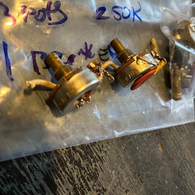 Fender 2 Jazz bass pots with cap PLUS broken one 1965 image 2