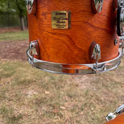Yamaha Custom Absolute Bop Jazz Drum Set 10x7, 12x8 toms , 14x14 floor, 18x14 Vintage Natural Maple bass, Birch toms Gold badge MIJ image 18