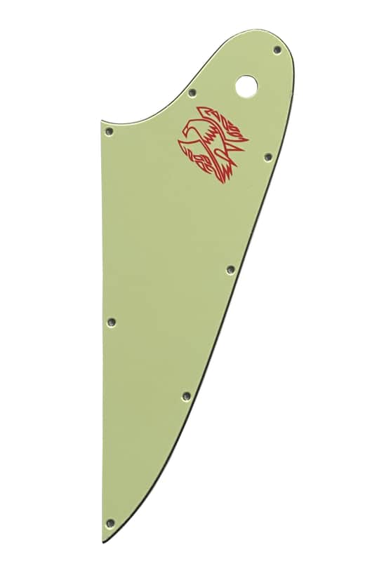 3 Ply Vintage Green Guitar Pickguard Red Logo For Gibson Firebird Guitar Slinger Parts image 1