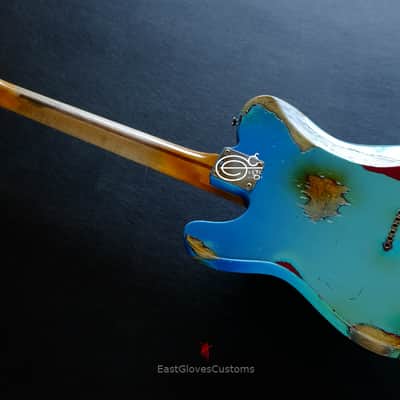 Fender Telecaster Blacktop HH Daphne Blue/Pelham Blue Heavy Aged Relic image 9