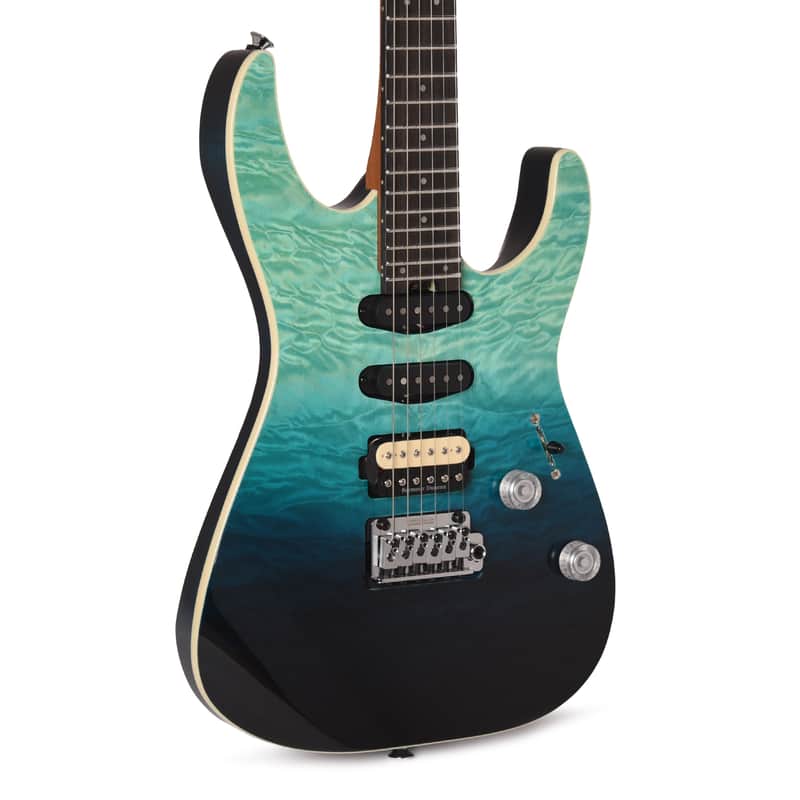Charvel Pro-Mod Plus Dinky DK24 HSS 2PT EB QM Blue Curaçao image 1