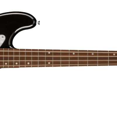Fender Squier Paranormal Rascal Bass HH, White Pearloid guard, Metallic Black image 1