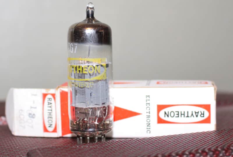 NEC 6CG7 JAPAN 6FQ7  GRAY PLATE COPPER GRID POST HALO GETTER NOS+ NIB MINTY VINTAGE 1970'S FOR RAYTHEON image 1