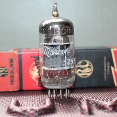 GE 5751 12AX7 SUB TIGHT BALANCE GRAY PLATE 3 MICA S RODS COPPER GRID POSTS NOS+NIB VINTAGE 1958 FOR MARCONI CANADA image 1