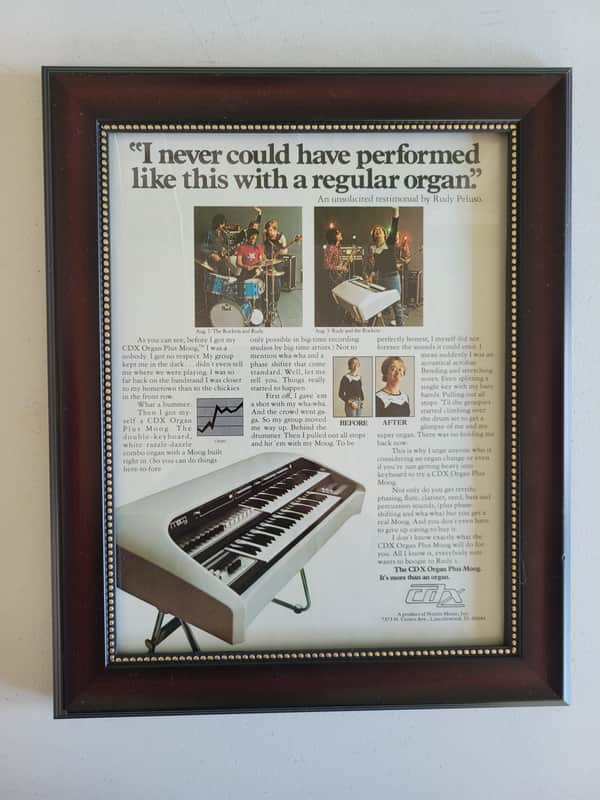 1975 Moog Color Promotional Ad Framed Moog CDX Keyboard RARE image 1