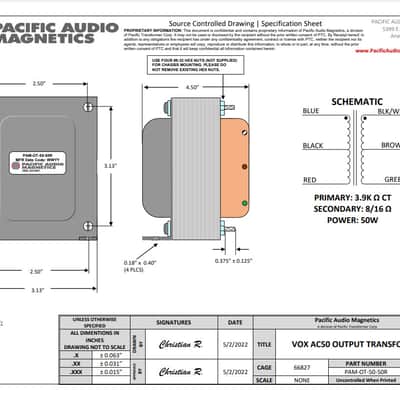 Pacific Transformer Vox AC50 Output Transformer 2022 image 3