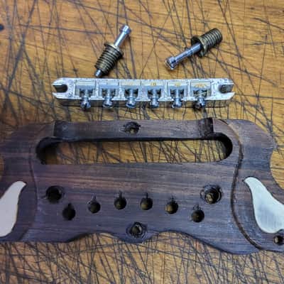 Ibanez Vintage RARE 1970's Ibanez Ventura J200 Style Jumbo Guitar Adjustable Bridge Tailpiece with studs Luthier Parts image 5