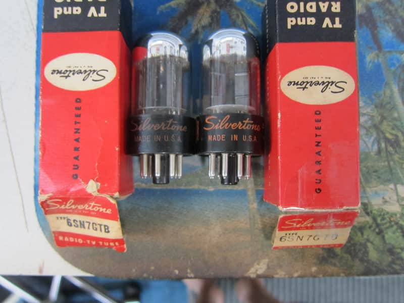 Pair NOS Silvertone 6SN7GTB Tubes, Boxes, Chrome Tops 1960s, Ex Sound, USA 1960s image 1
