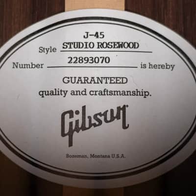 Gibson J-45 Studio Rosewood Acoustic/Electric Guitar - Satin Rosewood Burst with Hardshell Case - Floor Model image 20