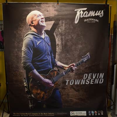 Huge 6.5x7.5 Ft. Framus Stormbender NAMM Booth Poster of 'Metal Maniac' - "Devin Townsend " image 1