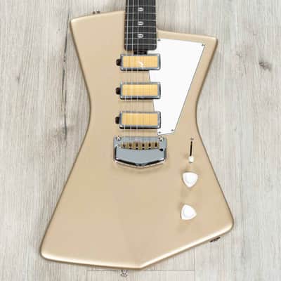Mint Ernie Ball Music Man St. Vincent Goldie Guitar, Ebony Fingerboard, Roasted Maple Neck, Cashmere image 2