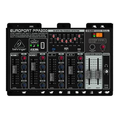 Behringer Europort PPA200 200-Watt 5-Channel Portable PA System with Wireless Microphone Option, KLARK TEKNIK Multi-FX Processor and FBQ Feedback Dete image 3
