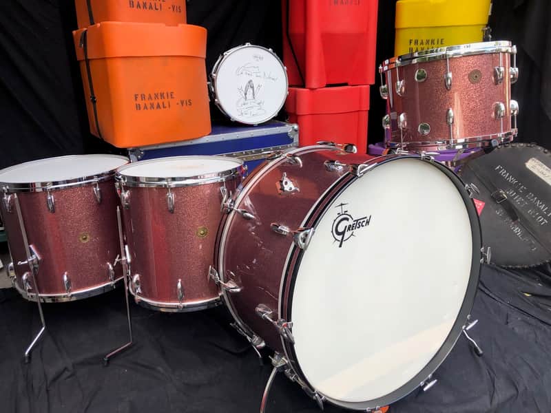 Quiet Riot - Frankie Banali's 1970s Gretsch Burgundy Sparkle "Bonham" 14/16/18/26 AUTHENTICATED image 1