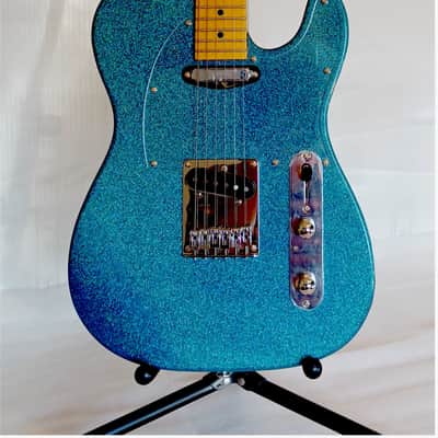 Leo Jaymz Elite Series "Popcaster" Electric Guitar - Sparkle Cyan Blue image 1