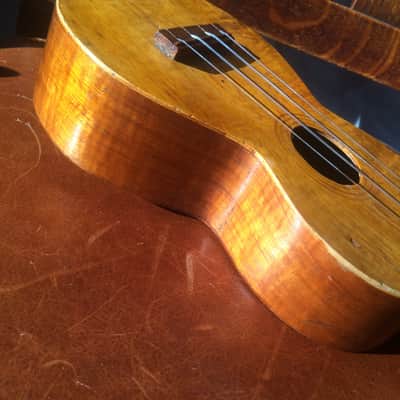 Manuel Nunes Soprano Ukulele circa 1915 flamed golden koa image 3