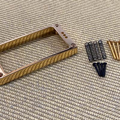Schaller Gold  High 1/2" Curved Humbucker Pickup Ring With Mounting Hardware image 1