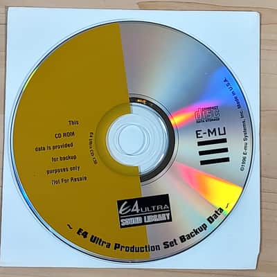 E-MU E4 Ultra Production Set Backup Data, emu CD