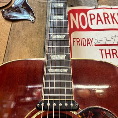 Gibson J160E 1971 - Cherry Sunburst image 7