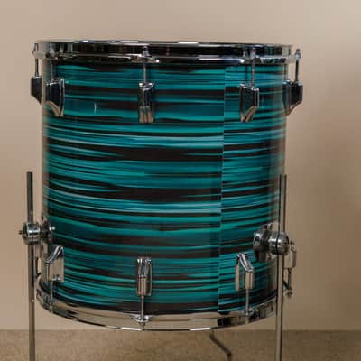 Vintage Rogers Turquoise Strata 14x22 8x12 and 16x16 Drum Set image 4