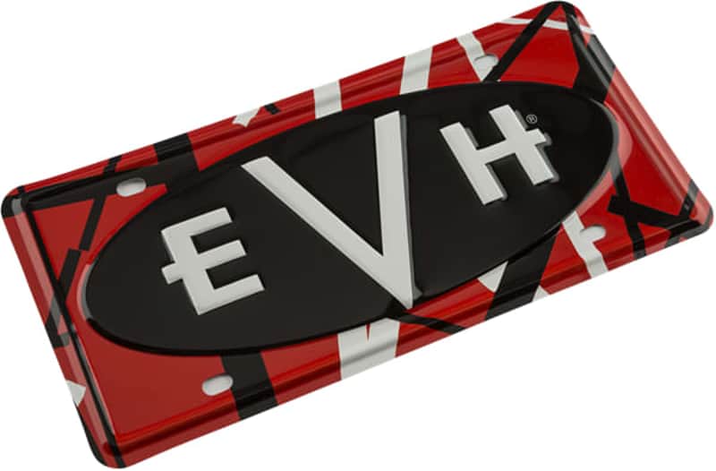 Genuine EVH Eddie Van Halen Logo License Plate 11.5" x 5.5", Red/Black/White image 1