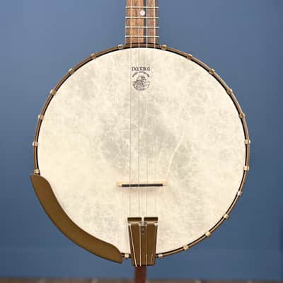 Custom Vega Senator 19-Fret Tenor Banjo with Fiberskin head, Vintage Star Hardware and Marbled Fretboard image 4