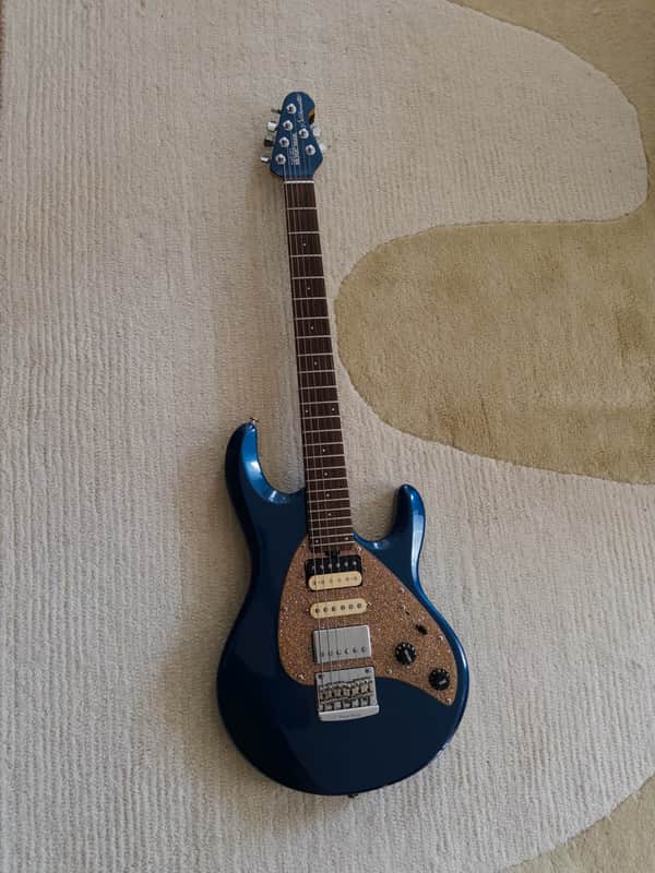 Ernie Ball Music Man Silhouette 2002 Blue Pearl Hardtail image 1