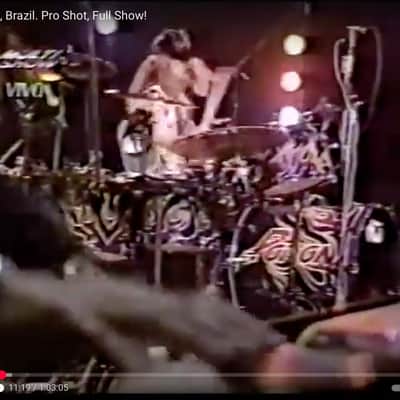Rikki Rockett's POISON, 1991 Native Tongue Tour DW 5-Piece Drum Set, Purple Sparkle Flame image 8