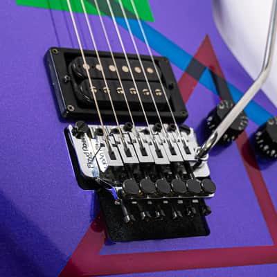 Metallic Purple Partscaster Super Strat Geometric Shapes w/ Kramer Neck, Dean Body, Hamer USA Pickup, Floyd Rose image 5