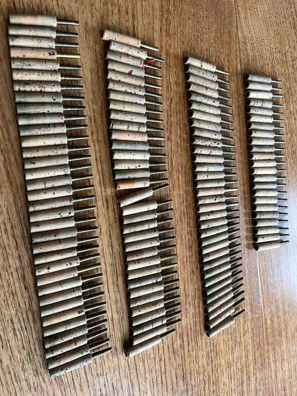 Different Staples/ Hülse for oboe, all 47 mm, different brands but D-12 style 1990-2000 - Brass image 1