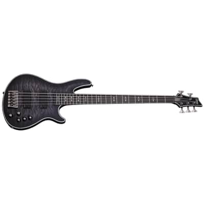 Schecter Hellraiser Extreme-5 See-Thru Black Satin STBLS 5-String Electric Bass + Hard Case image 2
